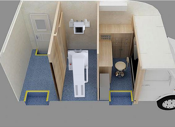 車載DR的應用場所：體檢車、醫療車、方艙醫院等